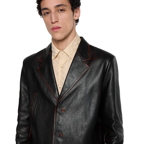 Jacke aus weichem Leder in Used-Optik