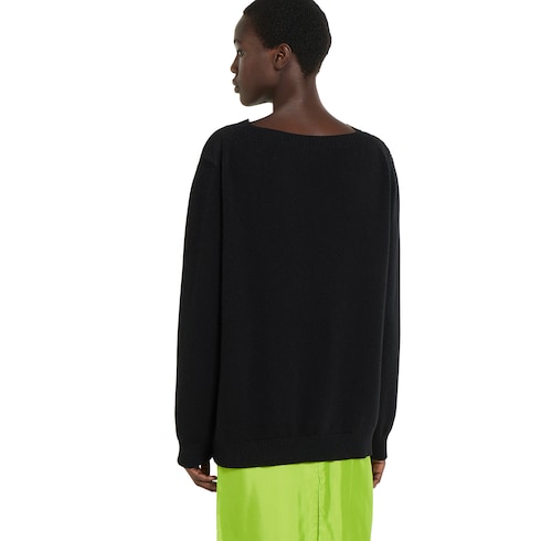 Wool and cashmere sweater with lace