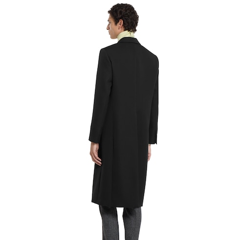Double wool and satin coat