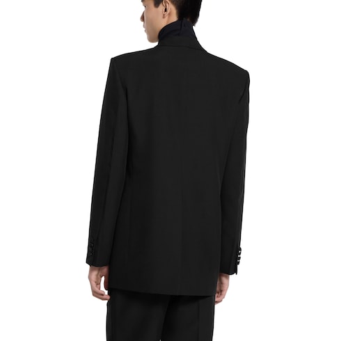 Double-breast technical panama jacket
