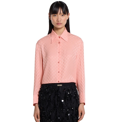 Chemise en jacquard de soie GG