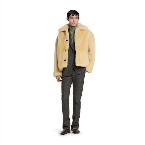 Herringbone wool mouliné jacket