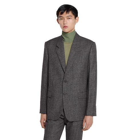 Herringbone wool mouliné jacket