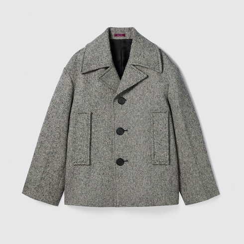 Chaquetón de lana y algodón doble