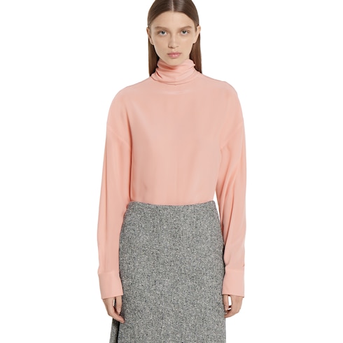 Bluse aus Crêpe de Chine mit Halsschleife