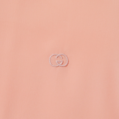Camisa de crepé de China con lazo al cuello
