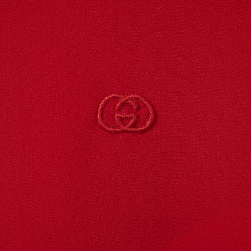 Camisa de crepé de China con lazo para el cuello