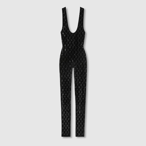 GG crystal embroidered jumpsuit