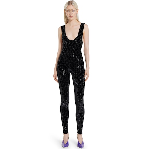 GG crystal embroidered jumpsuit