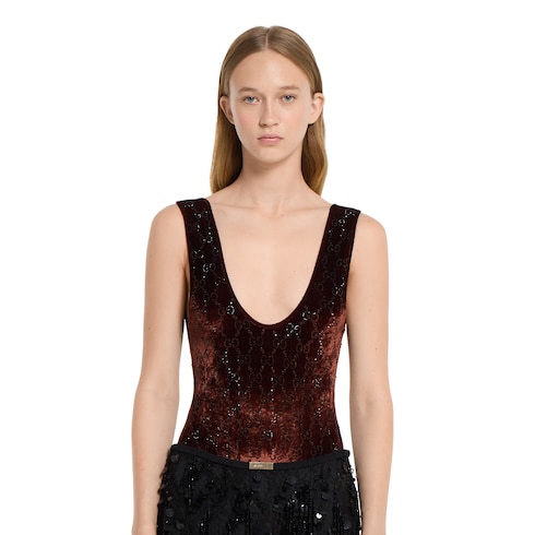 GG crystal embroidered bodysuit