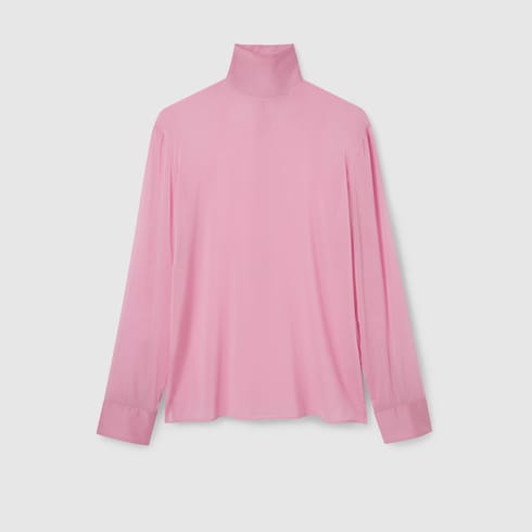 Camicia in chiffon di seta stretch