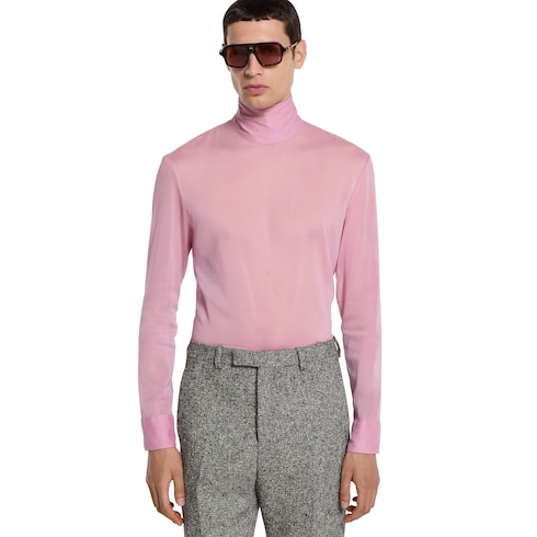 Camicia in chiffon di seta stretch