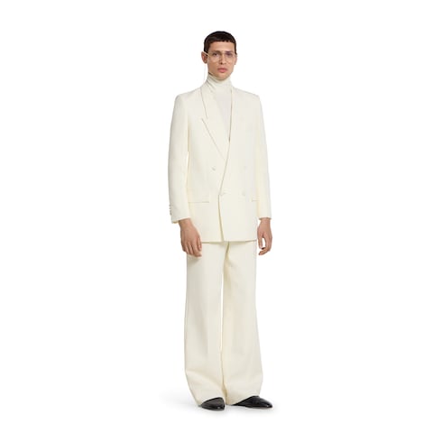 Double-breast technical panama jacket