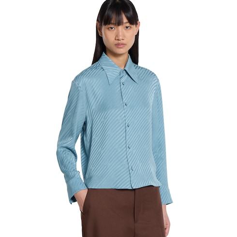 Interlocking GG silk jacquard shirt