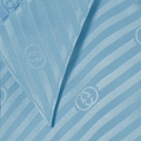 Chemise en jacquard de soie à motif GG enlacés