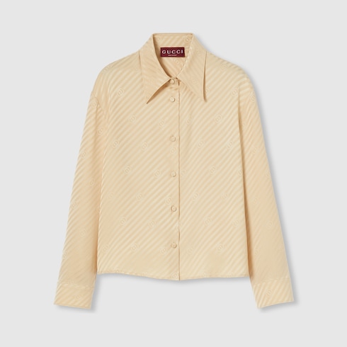 Interlocking GG silk jacquard shirt