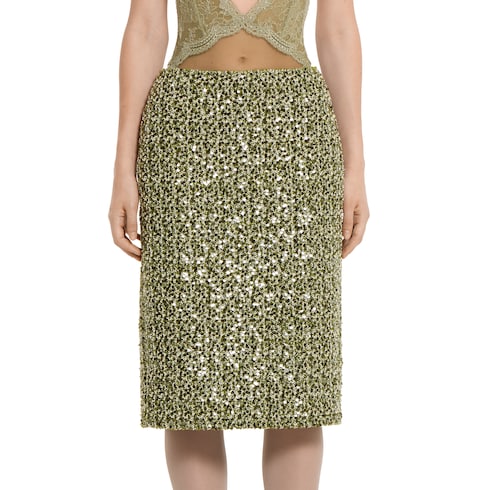Wool cotton bouclé skirt