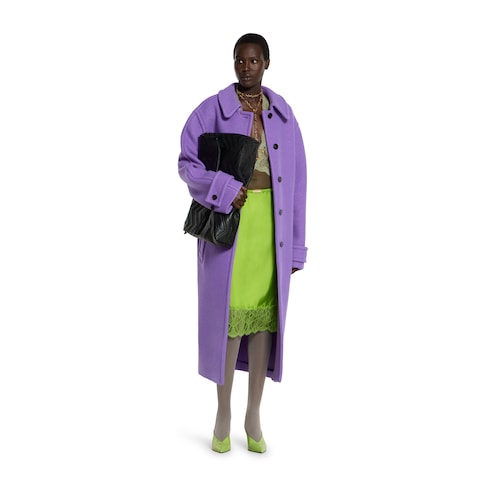 Jupe en twill de viscose avec dentelle fleurie
