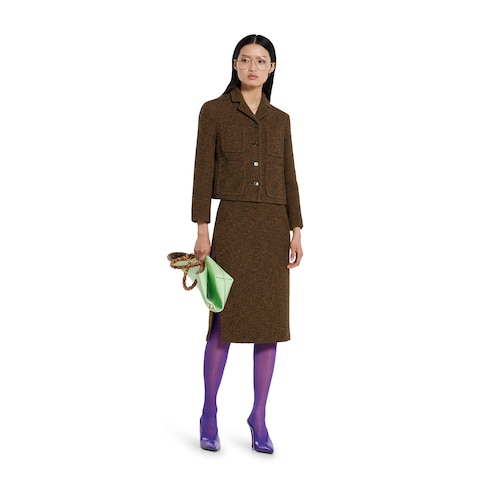 Seeded wool skirt