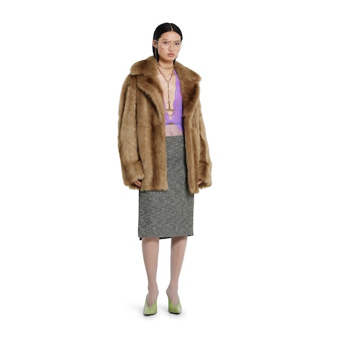 Seeded wool skirt