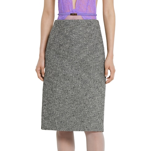 Seeded wool skirt