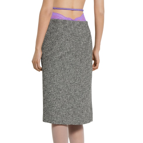 Seeded wool skirt