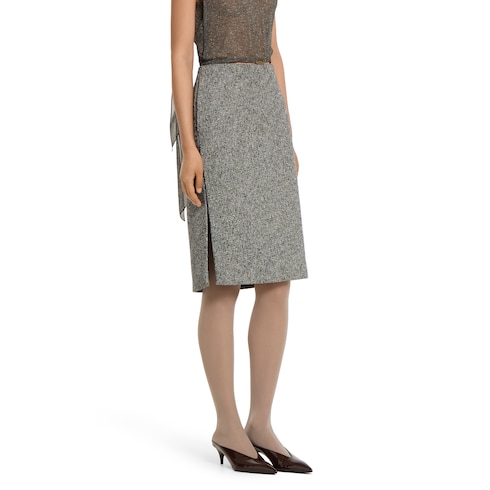 Cotton-wool mouliné skirt