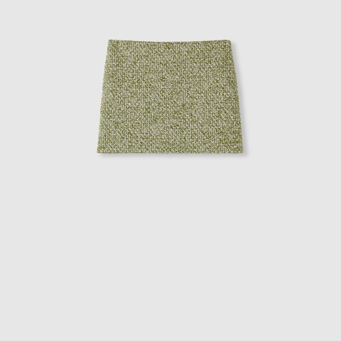 Wool cotton bouclé mini skirt