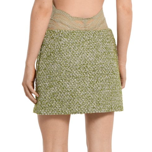 Wool cotton bouclé mini skirt