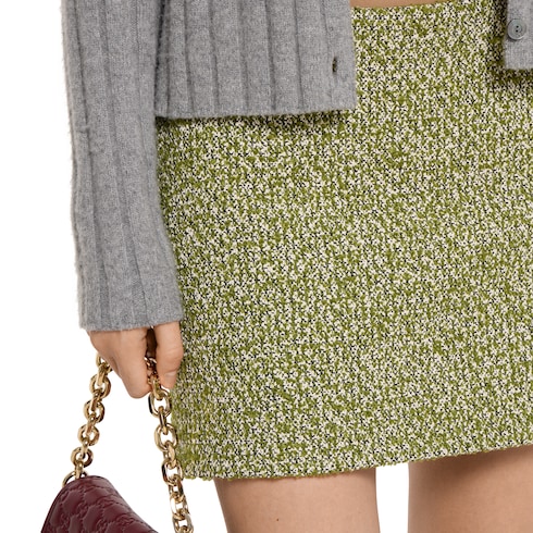 Wool cotton bouclé mini skirt