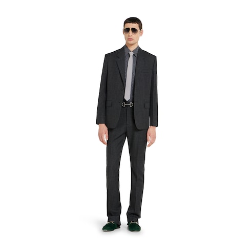 Wool mouliné trousers