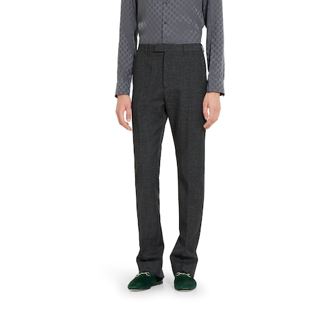 Wool mouliné trousers