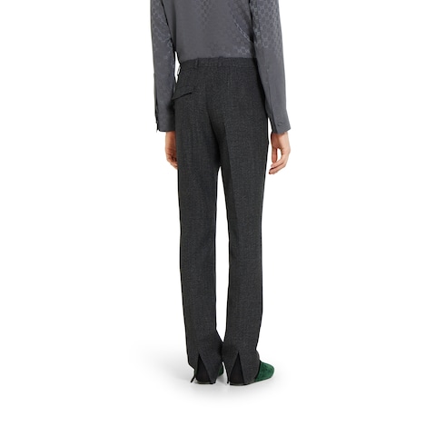 Wool mouliné trousers