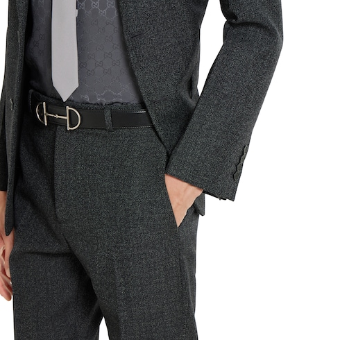 Wool mouliné trousers