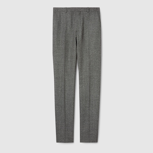 Wool mouliné trousers