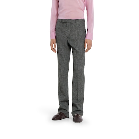 Wool mouliné trousers