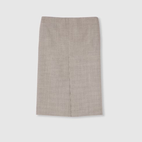 Chemise en laine à motif vichy avec broderie