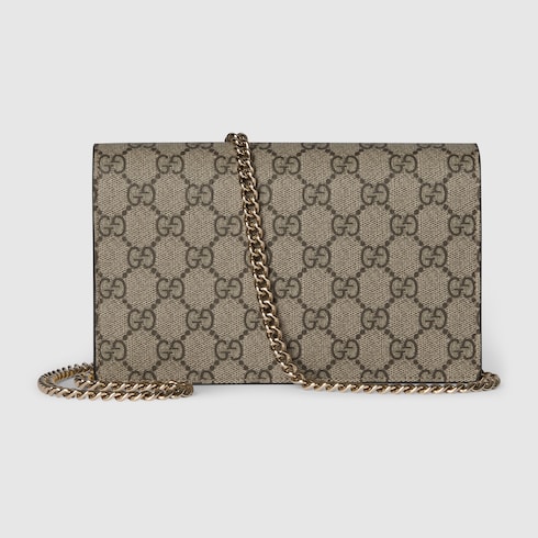Bi-colour GG Marmont wallet on chain