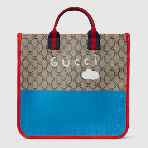 Children's printed GG tote bag