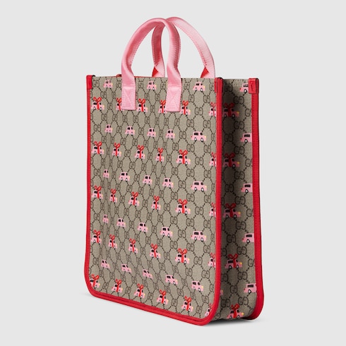 Bolso tote infantil con GG y estampado