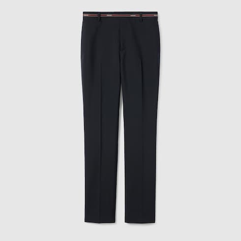 Wool pants with Gucci selvedge detail 
