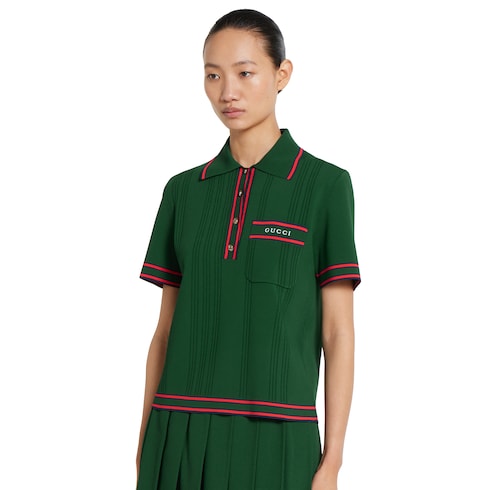 Polo shirt with striped trim
