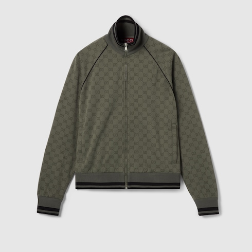 Chaqueta de jersey con diseño jacquard con GG y cierre