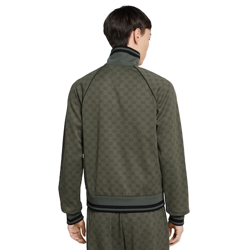 Chaqueta de jersey con diseño jacquard con GG y cierre