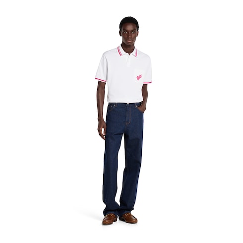 Polo in cotone con ricamo