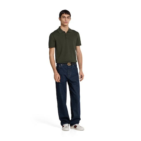 Polo en maille de soie et coton