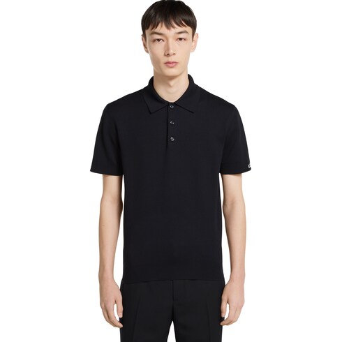 Poloshirt aus Seiden- und Baumwollstrick