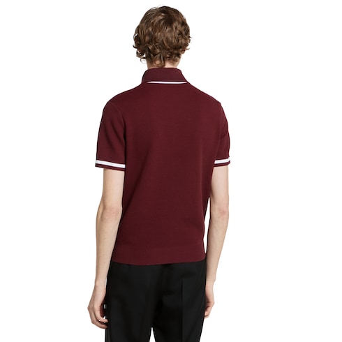 Polo de piqué de algodón con intarsia