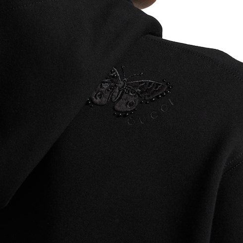 Sweat-shirt en jersey de coton avec broderie