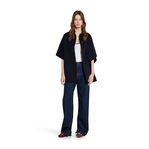 Manteau en soie et laine réversible